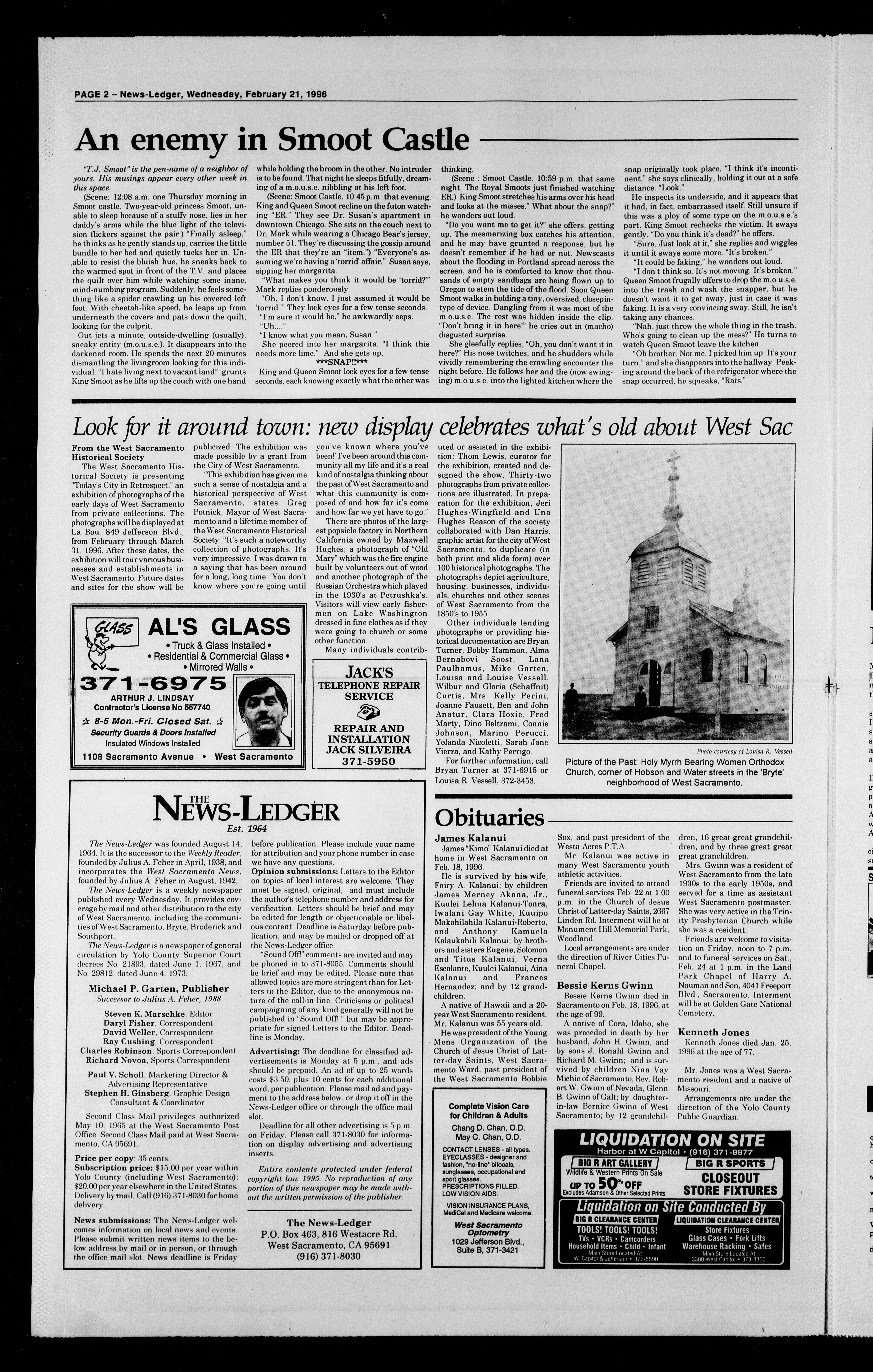 West Sacramento News-Ledger 1996-02-21 | California Revealed